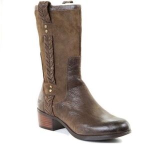 UGG Jaspan cowboy Equestrian western brown Leather Riding Boots Womens 7